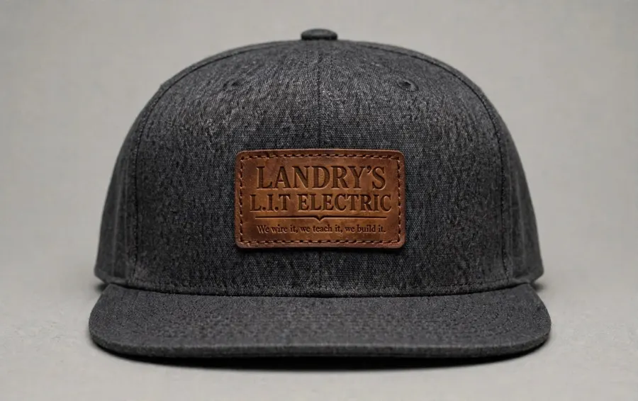 Leather patch hat